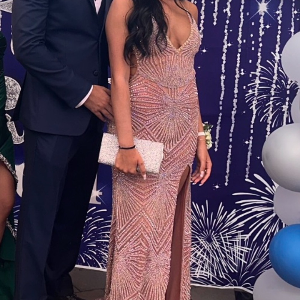 Elegant Pink Evening Gown portia and scarlett